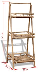 Floreira c/ 3 prateleiras bambu