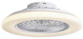 Ventilador de teto branco 48,5 cm incl. LED regulável em Kelvin com controle remoto - Clemo Moderno