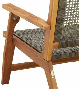Banco de Jardim Cinza 122x76x73.5 cm Madeira Sólida de Acácia