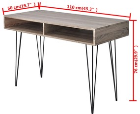 Mesa com 2 compartimentos, cinzento