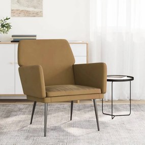 vidaXL Cadeira c/ apoio de braços 62x79x79 cm veludo castanho