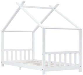 Estrutura de cama para crianças 90x200 cm pinho maciço branco