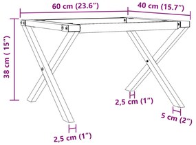 Pernas para mesa de centro estrutura em X aço