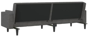 Sofá-cama 2 lugares com duas almofadas tecido cinzento-escuro