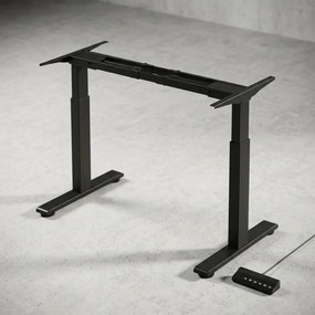 Estrutura elétrica para secretária 100-175 x 70 x 72-120 cm com dois motores (TAMPO NÃO INCLUIDO) preta