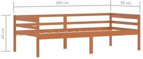 Estrutura de cama 90x200 cm pinho maciço castanho mel