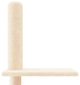 Árvore p/ gatos altura ajustável chão-teto 250,5-276,5 cm creme