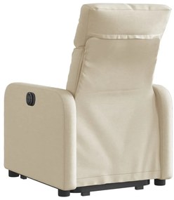 Poltrona reclinável elevatória tecido cor creme