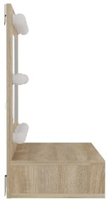 Armário espelhado com LED 60x31,5x62 cm carvalho sonoma