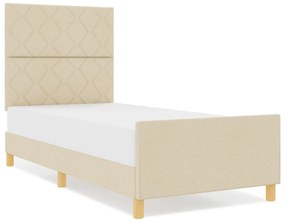 Cama vidaXL Creme 90x190 cm Tecido
