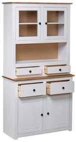 Armário alto 93x40,5x180 cm pinho maciço Panama branco