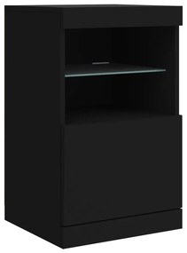 Aparador com luzes LED 123x37x67 cm preto