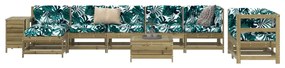 10 pcs conjunto sofás jardim madeira de pinho impregnada