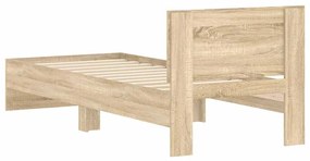 Cama sem colchão com cabeceira 90x200 cm carvalho sonoma