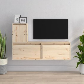 vidaXL Móveis de TV 3 pcs madeira de pinho maciça