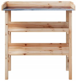 Mesa apoio p/ plantas c/ prateleiras 78x38x82,5 cm abeto maciço