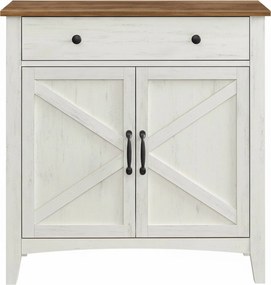 Aparador sala de jantar, Armário de cozinha com gaveta 40 x 80 x 80 cm, armário de armazenamento estilo rústico branco-castanho