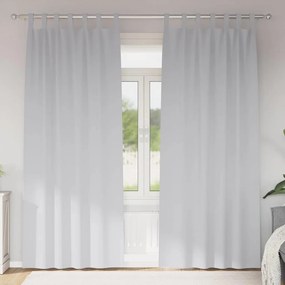 Cortinas com cortinas 2 pcs Cinza Claro 260 x 140 cm Poliéster
