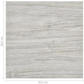 Tábuas de soalho autoadesivas 20 pcs 1,86m² PVC cinzento-claro