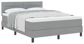 Cama Box Spring com Colchão Cinza Claro 160x200 cm Tecido
