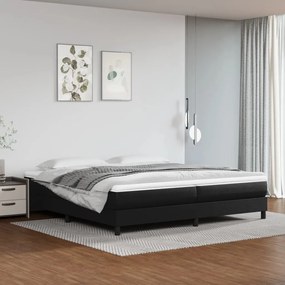 Estrutura de cama 200x200 cm couro artificial preto