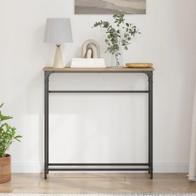 Mesa de Console vidaXL Carvalho Artesanal 75x19,5x75 cm Madeira de Eng