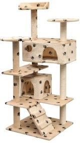 vidaXL Árvore para gatos c/ postes arranhadores sisal 125 cm bege