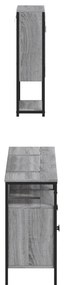 3 pcs Conjunto móveis casa de banho madeira proc. cinza sonoma