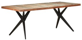 Mesa de jantar 200x90x76 cm madeira recuperada maciça