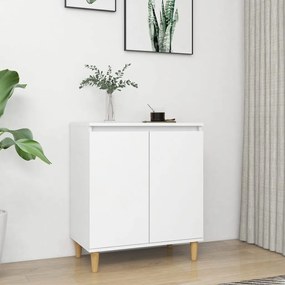 806067 vidaXL Aparador c/ pernas de madeira 60x35x70 cm contraplacado branco