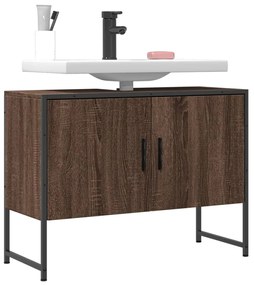 vidaXL Armário lavatório WC 80x33x60cm deriv.madeira carvalho castanho