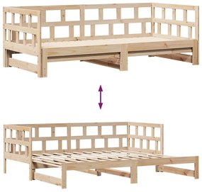 Sofá-cama com gavetão e gavetas sem colchão 90x200 cm