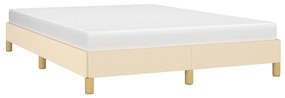 Estrutura de cama sem colchão 140x190 cm tecido cor creme