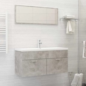 vidaXL 2 pcs conj. móveis casa de banho contraplacado cinzento cimento