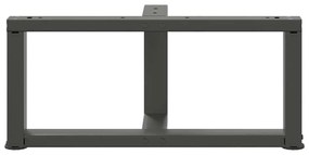 Pés para mesa de centro em forma de T, 2 peças, antracite, 60x25x(30-3