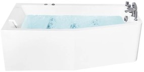 Banheira de hidromassagem de canto versão à direita em acrílico branco 170 x 80 cm TALITA Beliani