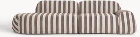 Módulo com chaise longue às riscas Wolke (3 lugares)