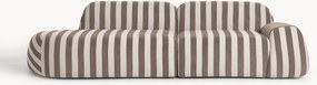 Módulo com chaise longue em teddy Wolke (3 lugares)