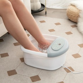 Massajador de banho para pés com pedra de massagem amovível e pérolas Footbath para pés com bolhas e vibração 33 x 39 x 18 cm Cinzento