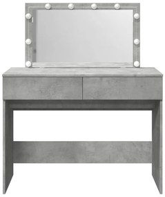 Toucador com LEDs 100x40x120 cm cinzento cimento