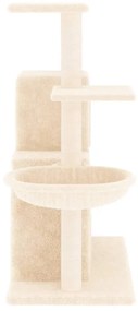 Árvore para gatos c/ postes arranhadores sisal 83 cm cor creme