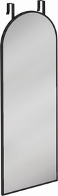 HOMCOM Espelho de Parede 40x110 cm com Design Arqueado e Ganchos Ajustáveis para Porta ou Parede, Preto | Aosom Portugal