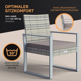 Conjunto de jardim Polyrattan 3 peças em WPC cinzento