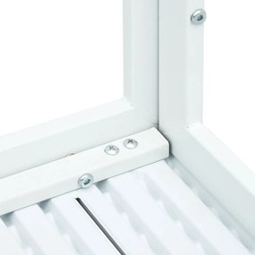 Mesa de centro 78x78x74 cm PEAD aspeto madeira branco