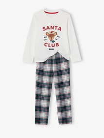 Pijama de Natal para menina, "Santa Club", coleção Cápsula Família cru