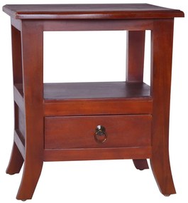 vidaXL Mesa de cabeceira madeira mogno maciça castanho clássico