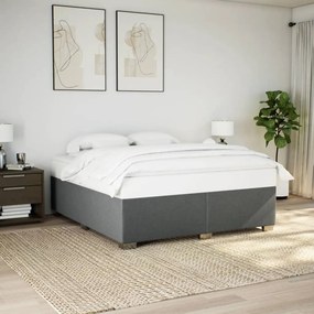 vidaXL Estrutura de cama sem colchão 180x200 cm tecido cinzento-escuro