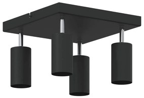 Spotlight de Teto 4 Vias Ajustável Preto GU10