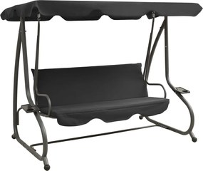 vidaXL Baloiço de jardim com toldo antracite