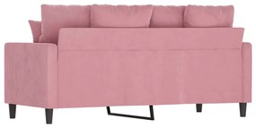 Sofá de 2 lugares veludo 140 cm rosa